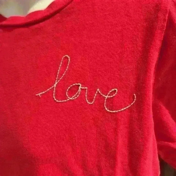 Ella Moss embroidered Love T-shirt red small - Picture 2 of 3